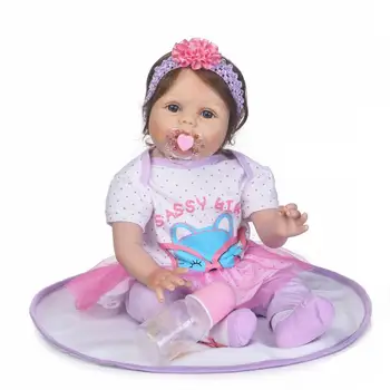 Kawaii 22inch silikono lėlės reborn žaislas 55CM mielas visiškai tikroviška lėlė baby doll, vaikų žaislai mergaitėms, žaislai berniukams