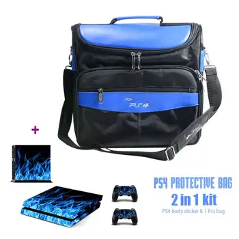 Kelionės Saugojimo dėklas Apsaugos Pečių Maišą Žaidimas Reikmenys PS4 + Vienas Komplektas PS4 Konsolės Odos Lipdukas kaip Dovana