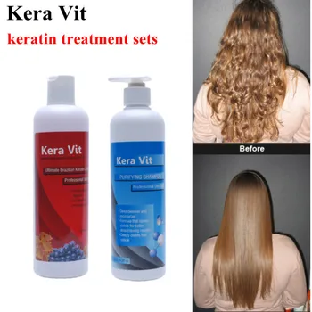Kera Vit 500ml plaukų tiesinimo produktų 5% brazilijos Gydymo Keratin plaukų tiesinimo+valymo šampūnas