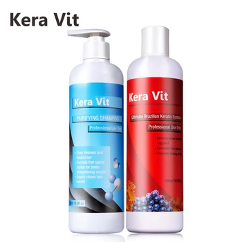 Kera Vit 500ml plaukų tiesinimo produktų 5% brazilijos Gydymo Keratin plaukų tiesinimo+valymo šampūnas