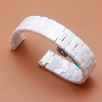 Keramikos baltos spalvos watchbands kaip 14mm 16mm 18mm 20mm 22mm Dirželis tiesiai Pabaigos Kietas Nuorodos laikrodžiai, aksesuarai, APYRANKĖS valandas