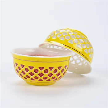 Keramikos Kung Fu Arbatos Rinkinys Vaivorykštė Taurės Aukso Linija, Mėlynos ir Baltos spalvos Porceliano arbatos rinkinys