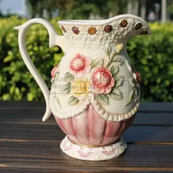 Keramikos kūrybinis rožių gėlių vaza kavinukas namų dekoro amatų kambarys vestuvių papuošalai rankdarbių porceliano figūrėlės