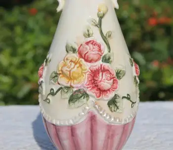 Keramikos kūrybinis rožių gėlių vaza puodą namų dekoro amatų kambario dekoracijas rankdarbių porceliano figūrėlės vestuvių papuošalai