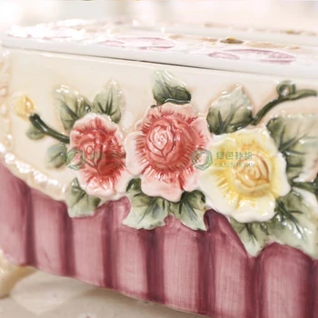 Keramikos rose pink audinių langelį Atveju namų dekoro amatų kambario dekoravimas popieriaus laikiklį ornamentu porceliano statulėlės, vestuvių dekoravimas