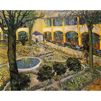 Kieme Ligoninės Arles Vincent Van Gogh Naftos paveikslų reprodukcijos Kraštovaizdžio meno rankomis dažyti namų dekoro