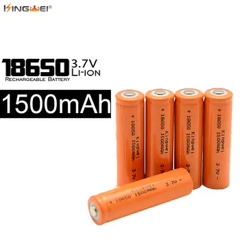 KingWei Orange 100vnt 18650 1500 mah Li-ion Įkraunama Baterija 3.7 v PowerBank Baterijų Nemokamas pristatymas