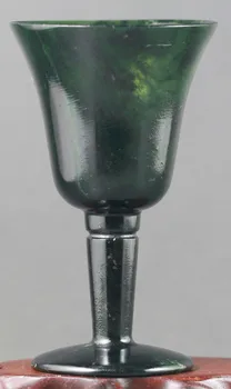 Kinija gražus gamtos dark green jade winecup Kinijos bi jade taurė