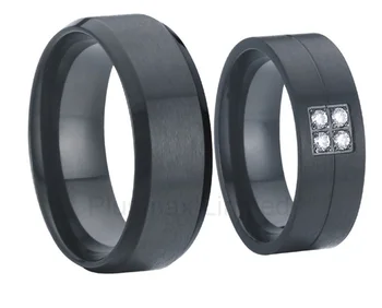 Kinija juvelyrika fabrikas Pora, vyrai ir moterys, juoda vestuvių juostoje titano-osioms žiedai