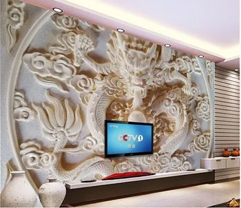 Kinijos freskomis tapetai, Dragon Paramos Užsakymą foto tapetai, 3D stereoskopinis tapetai kambarį, TV foną sienos