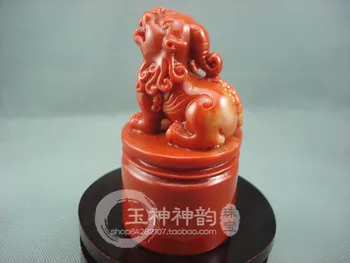Kinijos Fujian Shoushan akmens drožyba akmens antspaudas antspaudas liūtas Yuxi Yuxi palaima amuletas feng shui papuošalai kolekcionuojamų