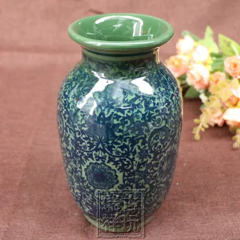 Kinijos jingdezhen senas mėlyna ir balta porcelianinė vaza