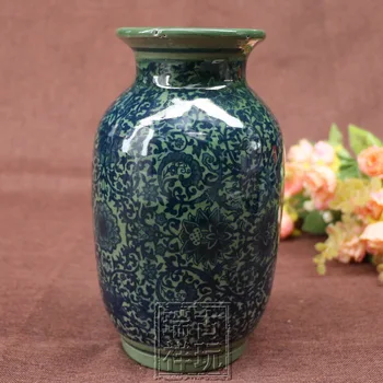 Kinijos jingdezhen senas mėlyna ir balta porcelianinė vaza