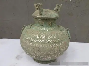 Kinijos Liaudies, Klasikinės Bronzos, Sidabro-Paauksuota Dragon puodą Bakas