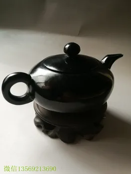 Kinijos, Natūralus Black Jade Ranka raižyti taurės Statulos Kinija jade raižyti jade arbatinukas arbatinukas