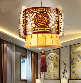 Kinijos pakabukas šviesaus medžio drožyba švenčių klasikinio šventykla Pasisekė lobis projekto apšvietimas, modernios popieriaus, avikailio medienos LU715