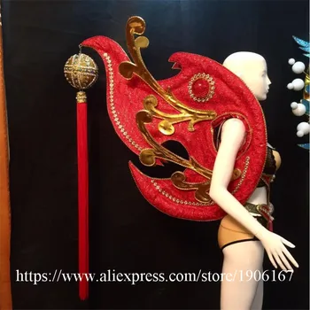 Kinijos Raudona Secret Modelis Podiumo Drabužiai Sexy Panele Naktiniame Klube Grupė Etape Dėvėti Vakarinę Suknelę Drabužiai Moterims Sportinių Kostiumų
