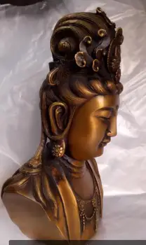 Kinijos sidabro drožyba Budistų statula statula Avalokiteshvara