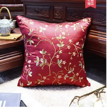 Kinijos siuvinėjimo pagalvę padengti kieta mediena, raudonmedžio sofa-lova, pagalvėlė apima etninių stiliaus, stačiakampio didelis custom coreless satin