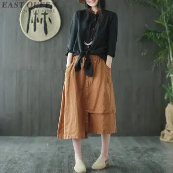 Kinijos tradiciniais rytų moterų vintage marškinėliai topai išsiuvinėti ilgai stilius visiškai rankovės kietasis stovėti apykaklės, marškinėliai AA3422 F