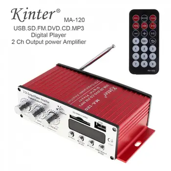 Kinter MA120 HiFi 2 Kanalo Išėjimo Galia Stiprintuvas FM Radijas Stereo Grotuvo Palaikymas USB, SD, DVD, MP3 Įvesties su Nuotolinio Valdymo
