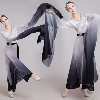 Kinų Klasikinio Šokio Kostiumų Moterų Nacionalinių Šokių Drabužių Skėtis Yangko Šokių Scenos Drabužiai