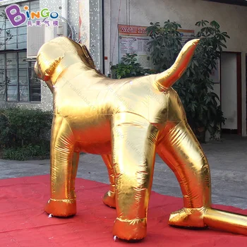 Kinų naujieji Metai 3X2 metrų dideli pripučiami aukso šuo individualų dekoratyvinis oro pūtimas šuns žaislas sportas