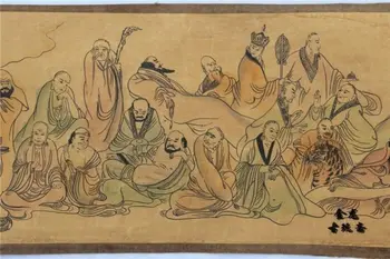 Kinų Senovės nuotrauką šilko popieriaus 100 Budos Paveikslas Pažymėkite tapyba