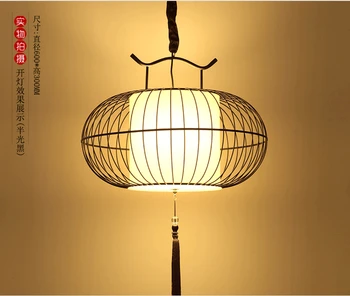 Kinų stiliaus Geležies Hotel Restaurant antikvariniai priedai veltiniams, vilna lempa geležies narve narve Lempos Šviesą kūrybos restoranas birdcage