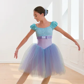 Klasikinio Baleto Šokių Suknelės Mergina Elastinga Violetinė Spalva Gazas Naujas Tutu Ponios Mados Suaugusių Vaikų Repeticija Suknelė B178