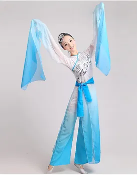 Klasikinio naujas mados ilgomis rankovėmis mėlyna fėja drabužių etapo rezultatus Kinijos liaudies rašalas vandens rankovėmis šokio kostiumai