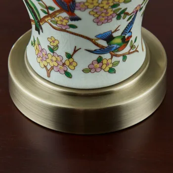 Klasikinio Rankomis Dažyti Kinų Keramikos Audinio Led Stalo Lempa E27 Už Kambarį Miegamojo Lovos H 59cm Ac 80-265v 2107