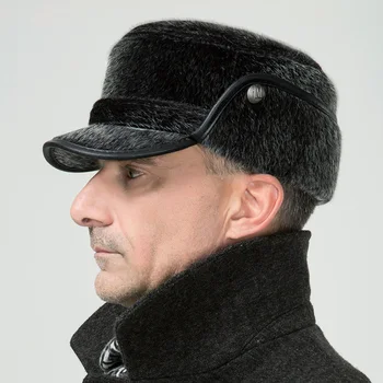 Kokybės skrybėlę vyrų butas karinės skrybėlę žiemos atsitiktinis žiemos skrybėlę ausies šilumos medvilnės dangtelis sustorėjimas