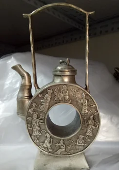 Kolekcija dekoratyvinis rankų darbo sidabro raižyti aikštėje arbatinukas