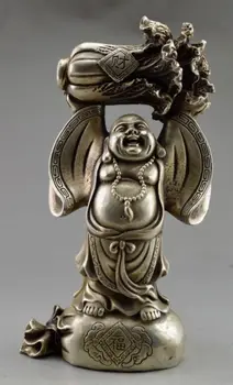 Kolekcines, Puošė Senojo Tibeto Sidabro Raižyti Buda Nusprendė, Kopūstai Palaiminti Statula