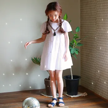 Korėjos Naujas 2018 Princesė Kūdikių Suknelė Mergaitėms Vasarą Vaikai Medvilnės Suknelės Prekės Vaikams Mergina Suknelės Bamblys Drabužius,#2664