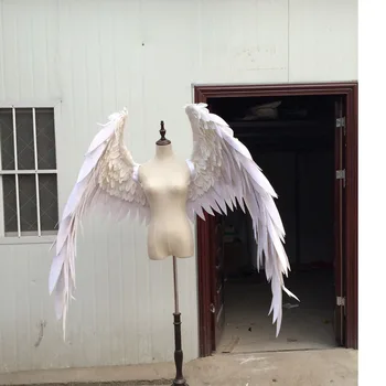 Kostiumai gražūs balti animacinių filmų plunksnų angelas sparnų Mados šou Rodo vestuvių fotografavimo rekvizitai Cosplay žaidimas kostiumas