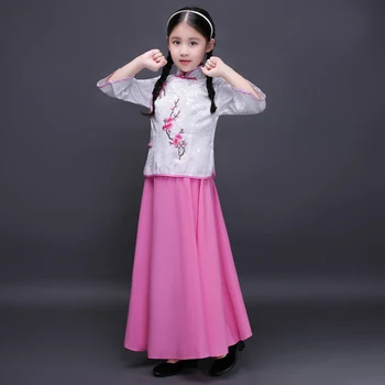 Kostiumas Kinijos 2017 Rožinė Kinijos Liaudies Šokių Tradicinę Kinų Hanfu Vaikų Drabužių Guzheng Veiklos Kostiumas Hanfu