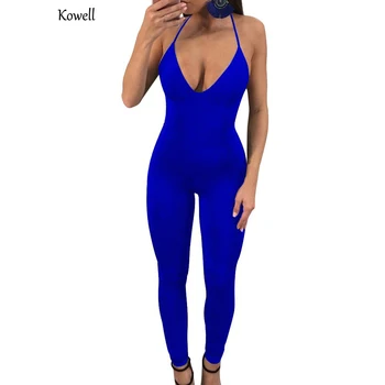 Kowell 2018 Naujas Stilius, Seksualus Backless V-kaklo Jumpsuits Seksualus Klubas šalies jumpsuit S-XL