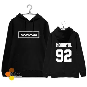 Kpop mamamoo nario vardas spausdinimo megztinis juodas hoodies aukštos kokybės saulės palaidinukė prarasti hoodie
