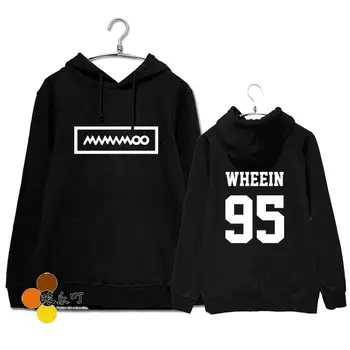 Kpop mamamoo nario vardas spausdinimo megztinis juodas hoodies aukštos kokybės saulės palaidinukė prarasti hoodie