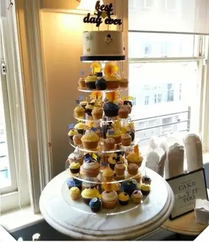 Kristalų tortas stovi 7 pakopų didelio 15cm akrilo tortas stovi tortas stovi vestuvių
