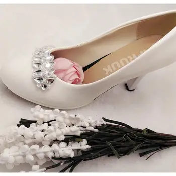 Krištolo, sidabro cirkonio balta vestuvinė siurbliai, batai moterims, aukštos obcasie platformų balta pamergės šalis suknelė siurbliai batų