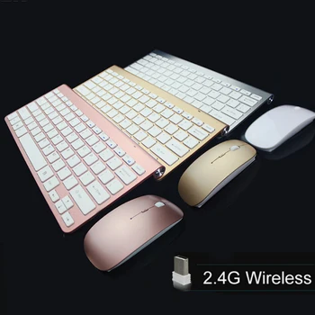 Kuwfi Ultra Plonas 2.4 G Wireless Keyboard Mouse Combo su USB Imtuvas Slim Kelių Spalvų Klaviatūros, Pelės Rinkinys, skirtas PC/Laptop/TV BOX