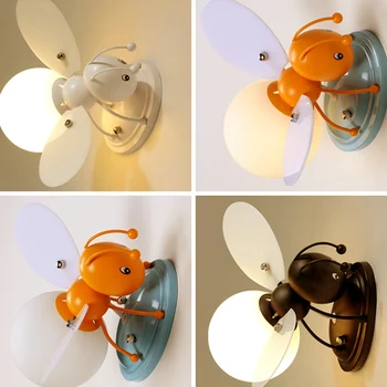 Kūrybinės animacijos sienos lempa, vaikų, miegamojo, koridoriaus šviesos tyrimas balkonas naktiniai sienos lempos darželio gyvūnų led lempos