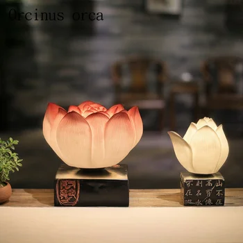 Kūrybinės naujų Kinijos meno RETRO lotus kambarį lempos staliukas, miegamojo šiltas dekoratyvinės lempos nemokamas pristatymas