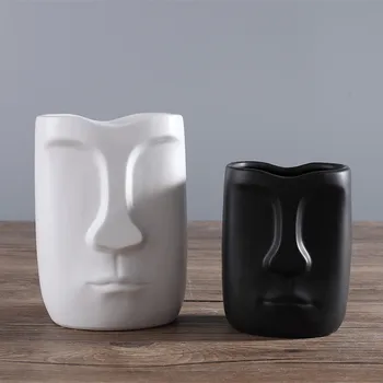 Kūrybos abstraktus Žmogaus veidą, keramikos ornamentais skulptūra Mados namų baldai gėlių vaza
