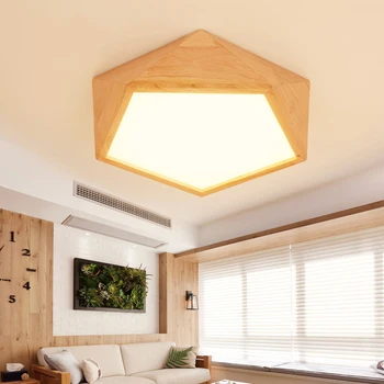 Kūrybos medienos led lubų šviesos Geometrinis lempos šiuolaikinio gyvenimo kambario, miegamasis eilėje balkono lubų lempa, Patalpų Apšvietimas Rungtynių