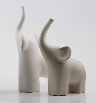 Kūrybos modelis šiuolaikinio ir susirgo dramblys gyvūnų keramikos baltos spalvos porceliano namų puošybai patalpų įrengimui skirti dirbiniai