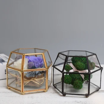 Kūrybos Stiklo Vazos, Papuošalai Geometrinis Micro Kraštovaizdžio Šiltnamio efektą sukeliančių Butelis Šiuolaikinės Dekoratyvinės Dėžutės Kūrybos Stiklo danga